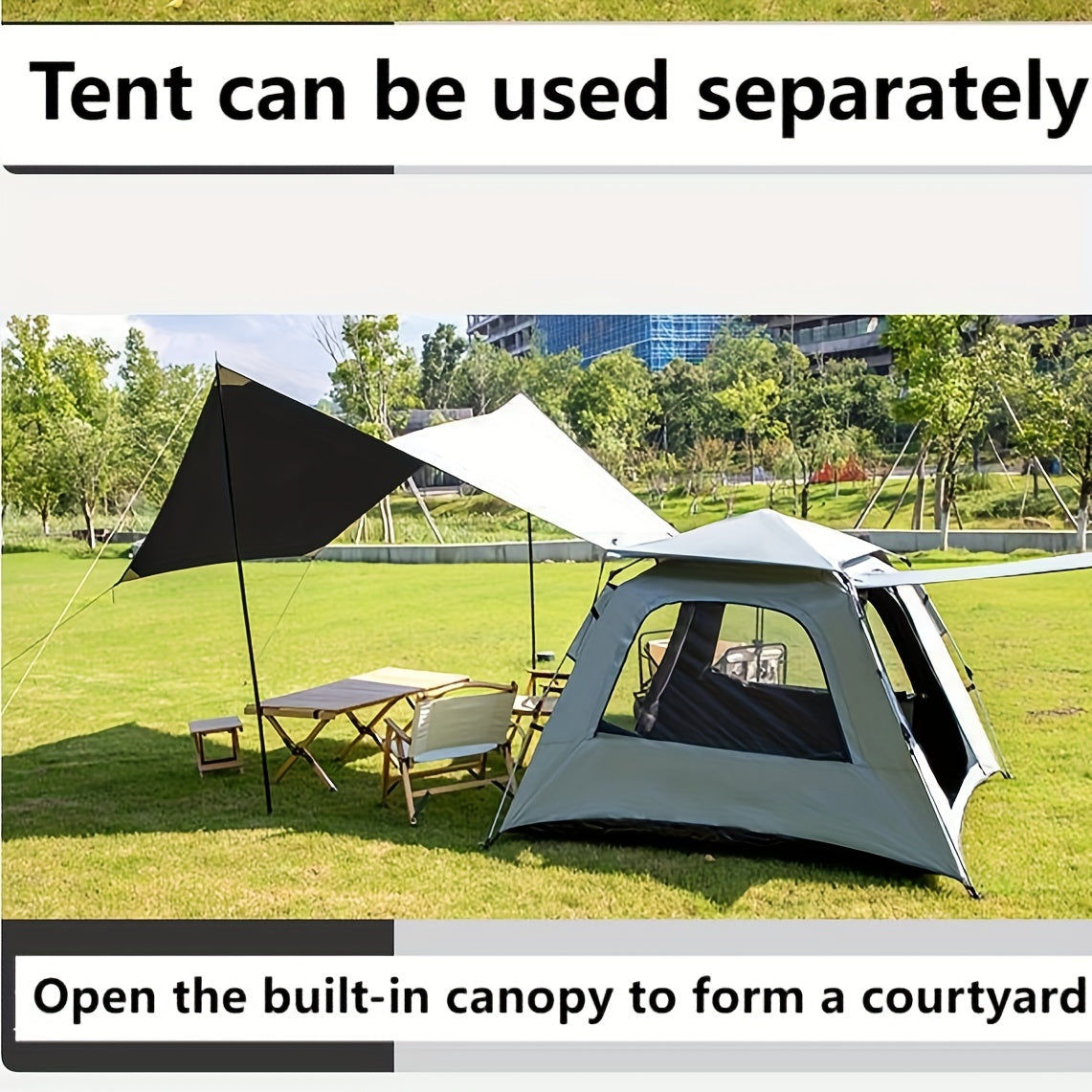 Quick Opening Camping Tent Waterproof and Windproof with Sun Shade