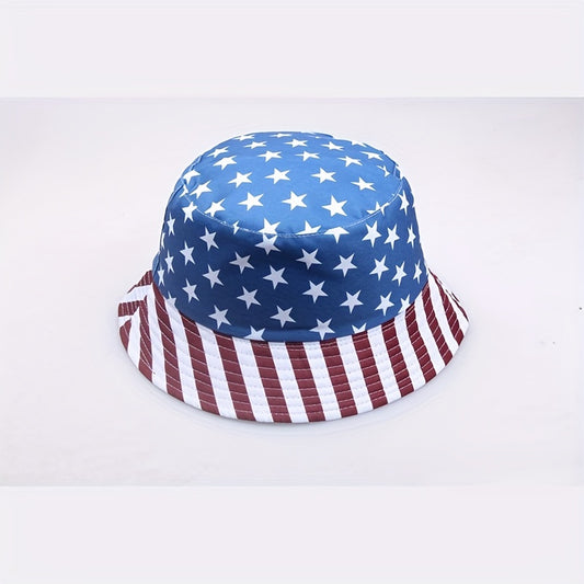 Sunshade Bucket Hat American Independence Pattern Sun Hat Men Women