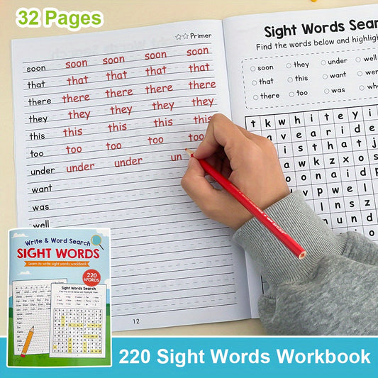 LACHILLY 220 Sight Words Workbook & Word Games for Preschool Kindergarten
