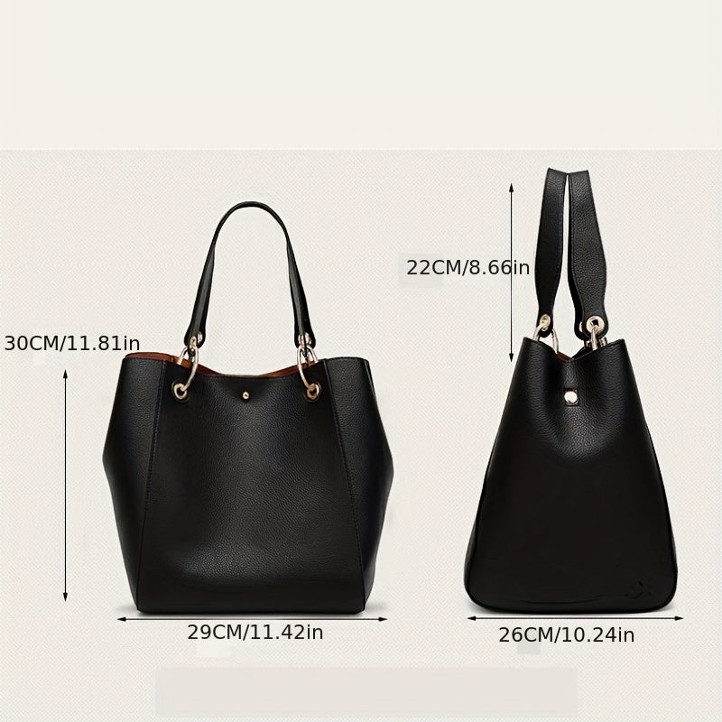 Minimalist Large Capacity Tote Bag Solid Shoulder Bag Women's Casual Handbag