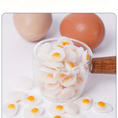 4pcs PVC Poached Egg Models for DIY Crafts and Educational Play