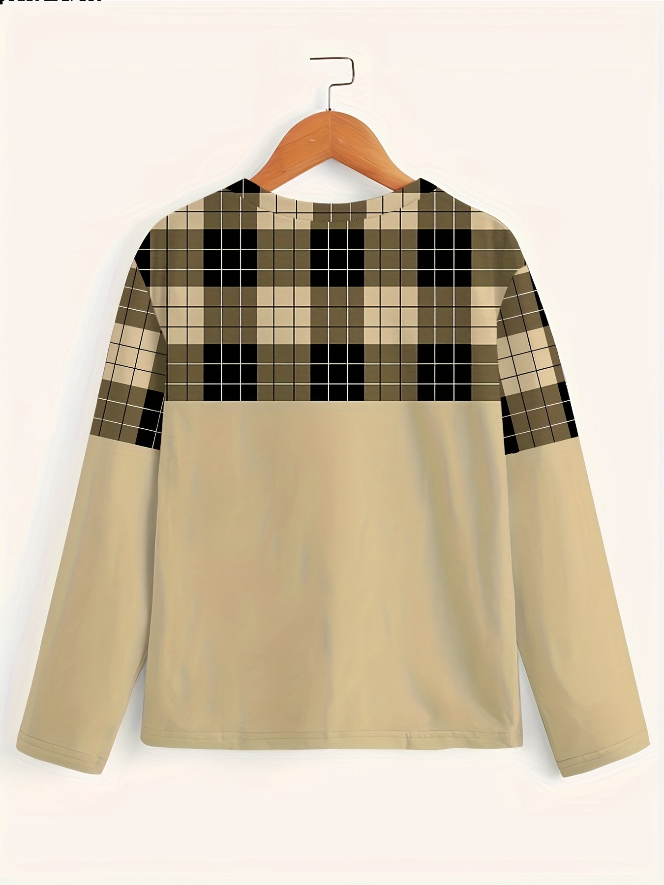 Men's Plaid Long Sleeve Tee for Autumn