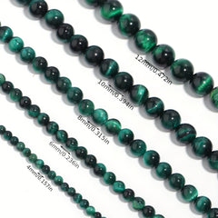 Green Tiger's Eye Stone Beads for DIY Jewelry Making 4-12mm