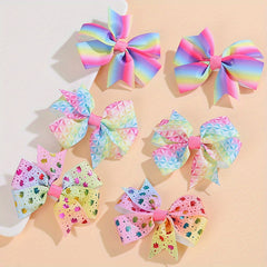6pcs Gradient Bow Hair Clips for Girls