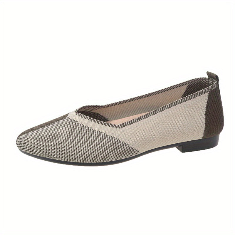 Women's Lightweight Knit Casual Shoes Soft Sole Flat Shoes