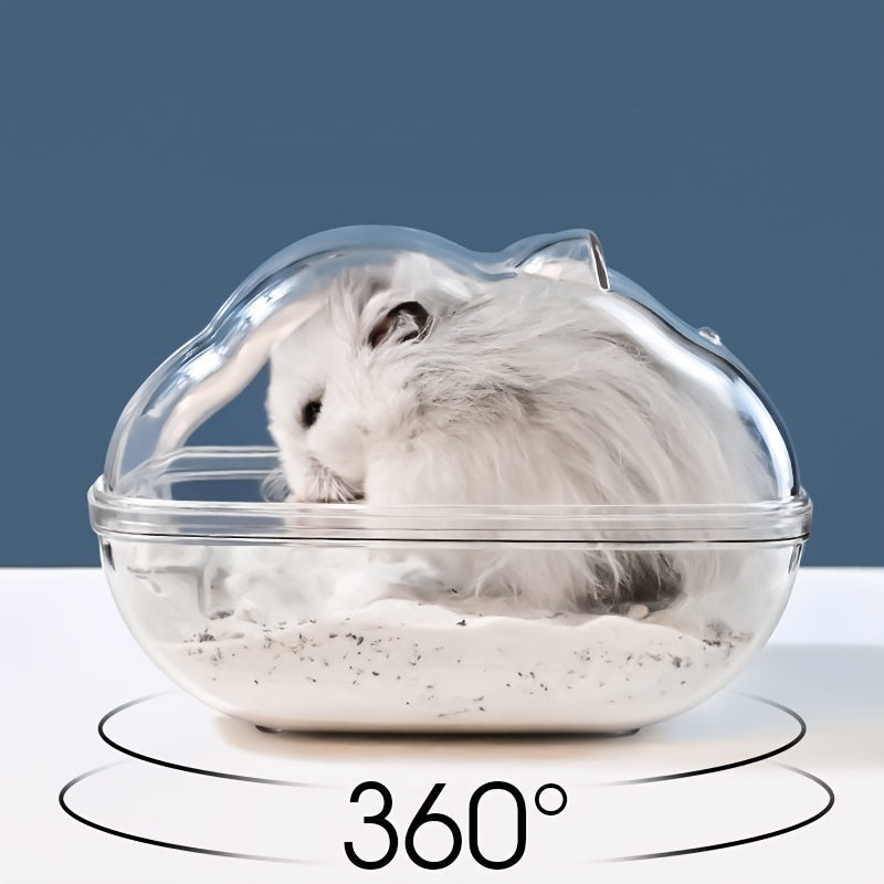 Transparent Hamster Sand Bath Container for Easy Cleaning