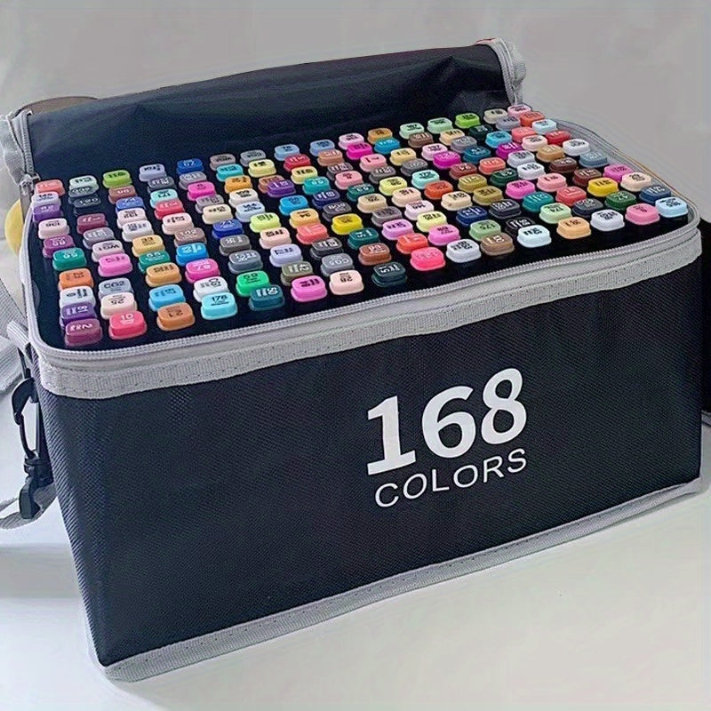 168 Dual Tip Art Markers Set with Blender Marker