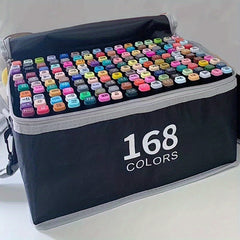 168 Dual Tip Art Markers Set with Blender Marker