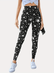 Newspaper Print High Waist Bodycon Leggings
