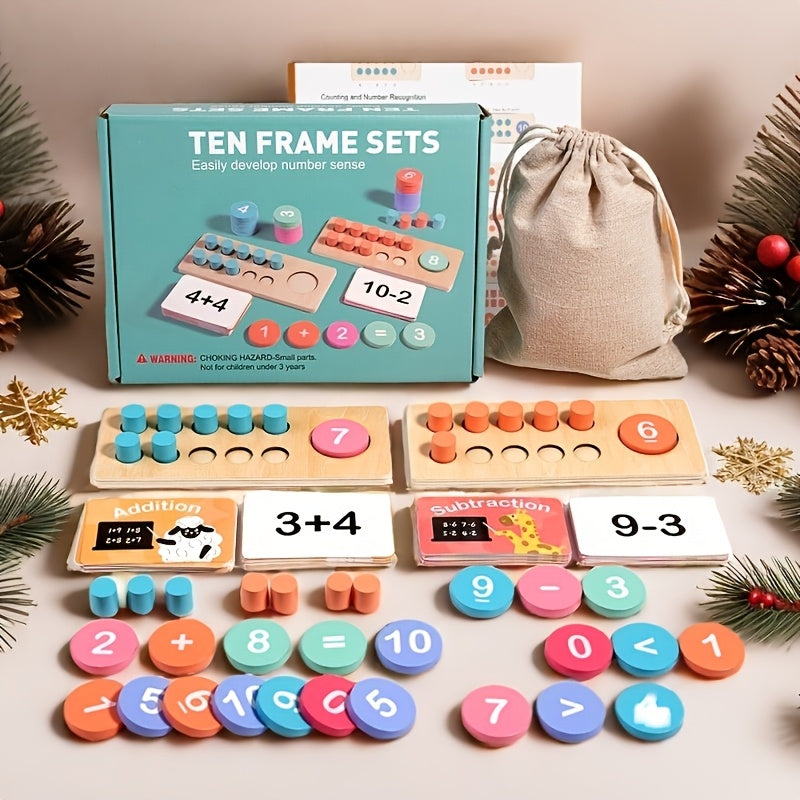 Wooden Math Toy for Addition & Subtraction