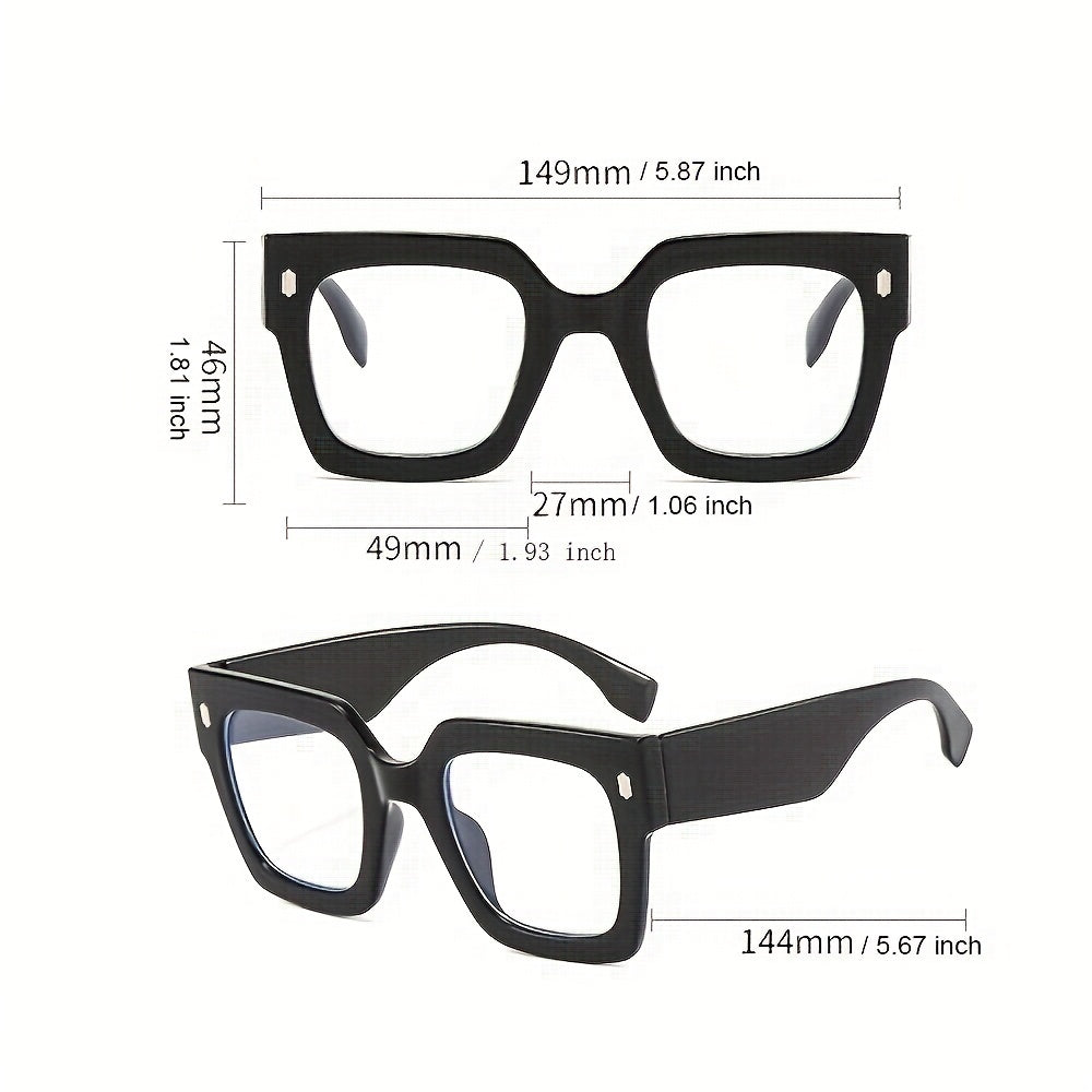 Men's Square Frame Decorative Eyeglasses Anti Light Glasses