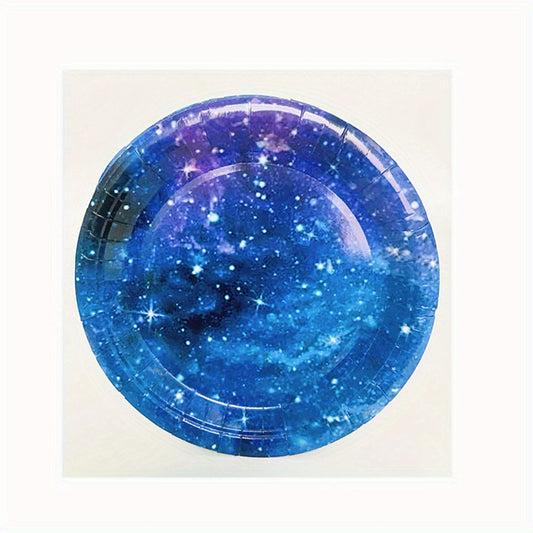 Galaxy Party Supplies Set Solar System Paper Plates Cups Napkins For 24
