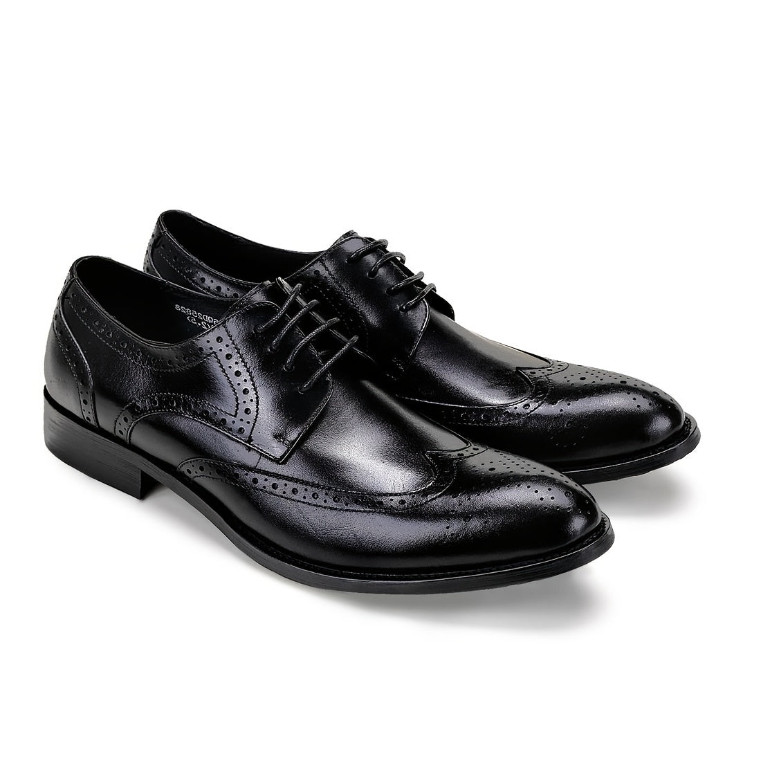 FARWARWO Men's Leather Wing tip Brogue Pointed Toe Derby Shoes