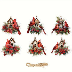 Red Bird Christmas Decorations Tree Hanging