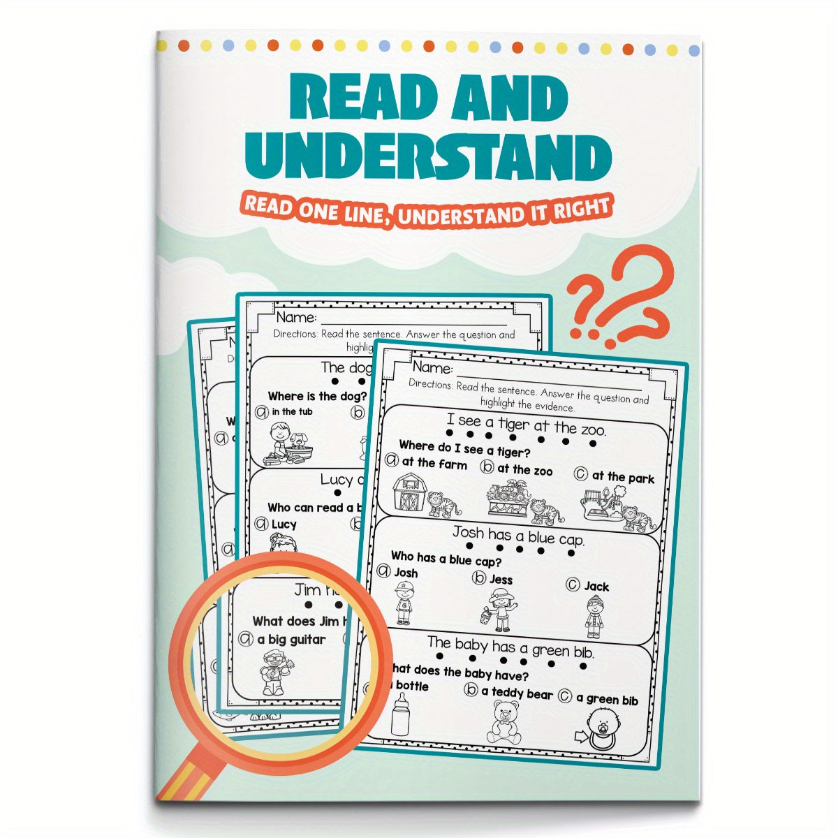 Kids' Read and Understand Practice Book with Passages for Youngsters