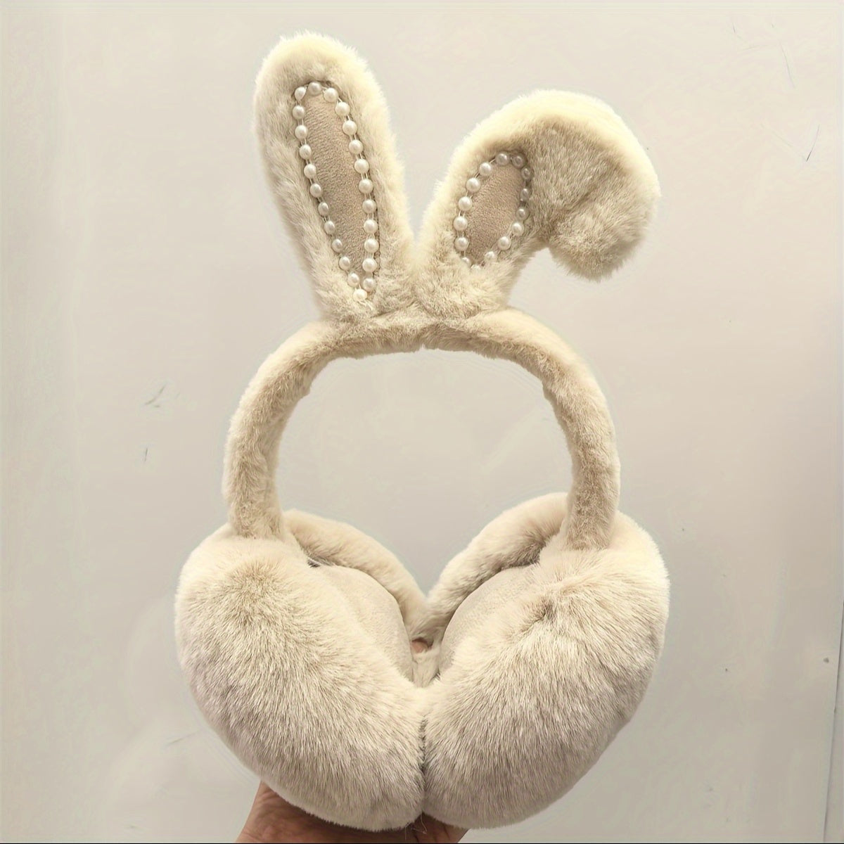 Winter Bunny Ear Warmers Foldable Earmuffs Hand Wash Ladies Accessorie