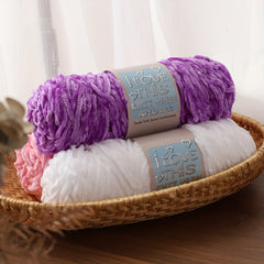 Chenille Yarn for Hand Knitting Crocheting Cardigan Scarf, Polyester Velvet Yarn