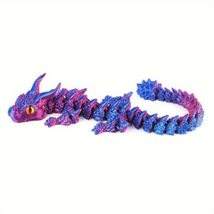 Jointed Dragon Figurine with Large Eyes and Dual Horn Fidget Toy