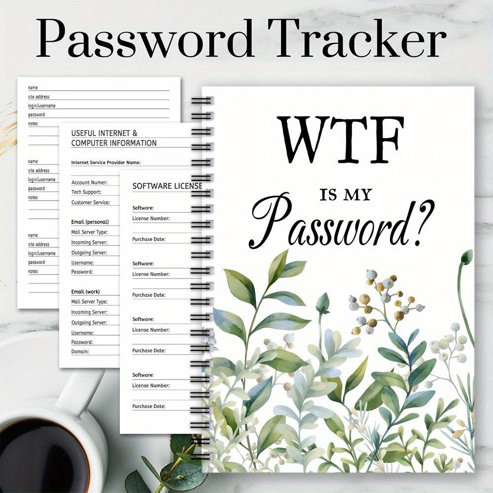 Funny Floral Spiral Notebook for Internet Login Details