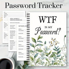 Funny Floral Spiral Notebook for Internet Login Details