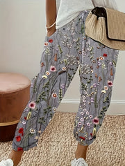  Women's Floral Print Harem Trousers