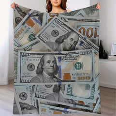 US Dollar Bill Pattern Blanket - Cozy Home and Travel Blanket
