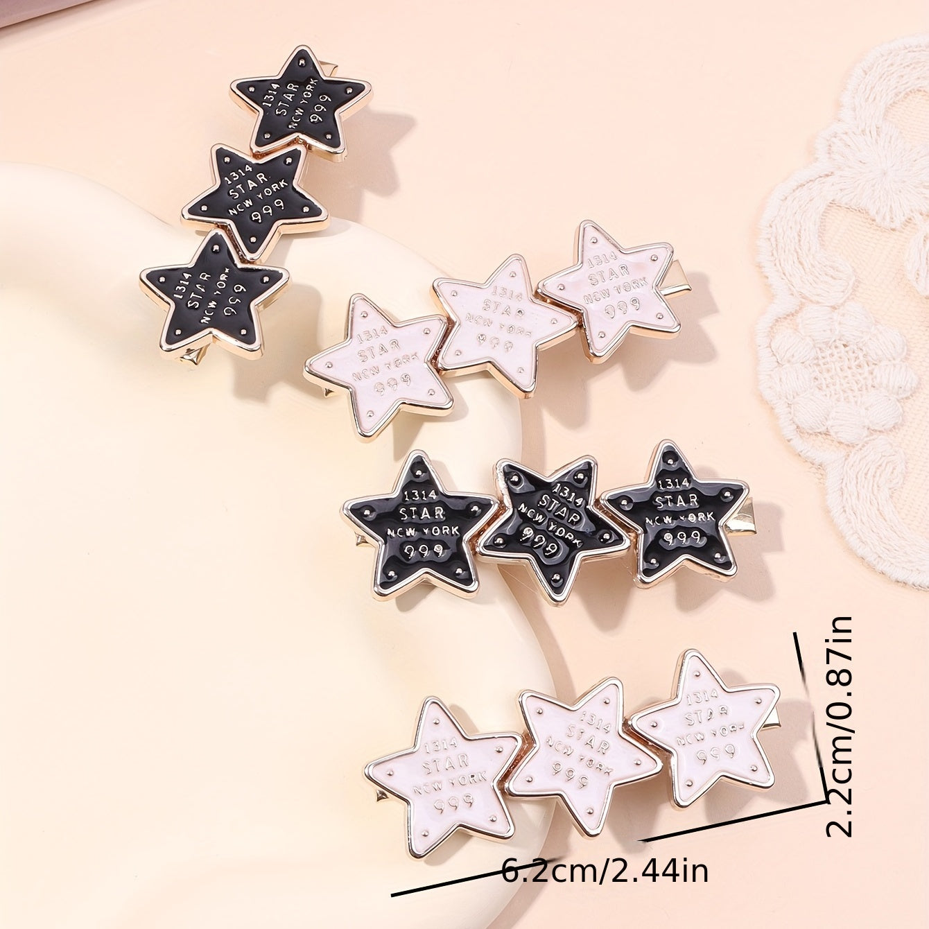 4pcs Sweet Star Hair Clip for Women Girls
