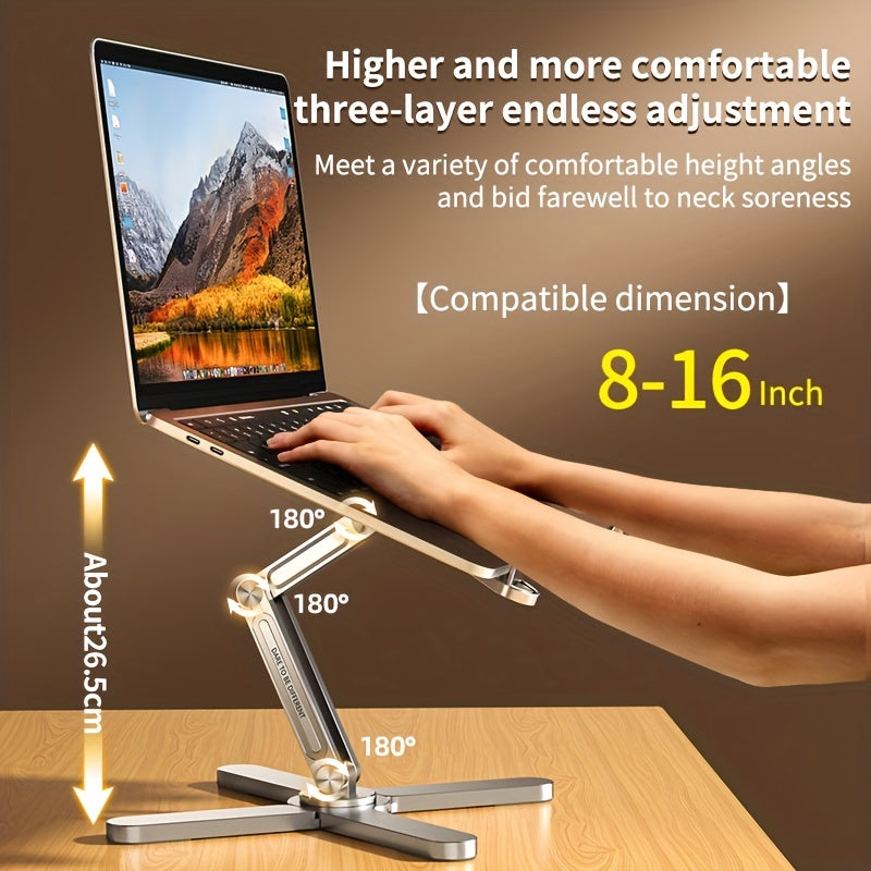 Adjustable Aluminum Laptop Stand, Foldable, Heat Diss