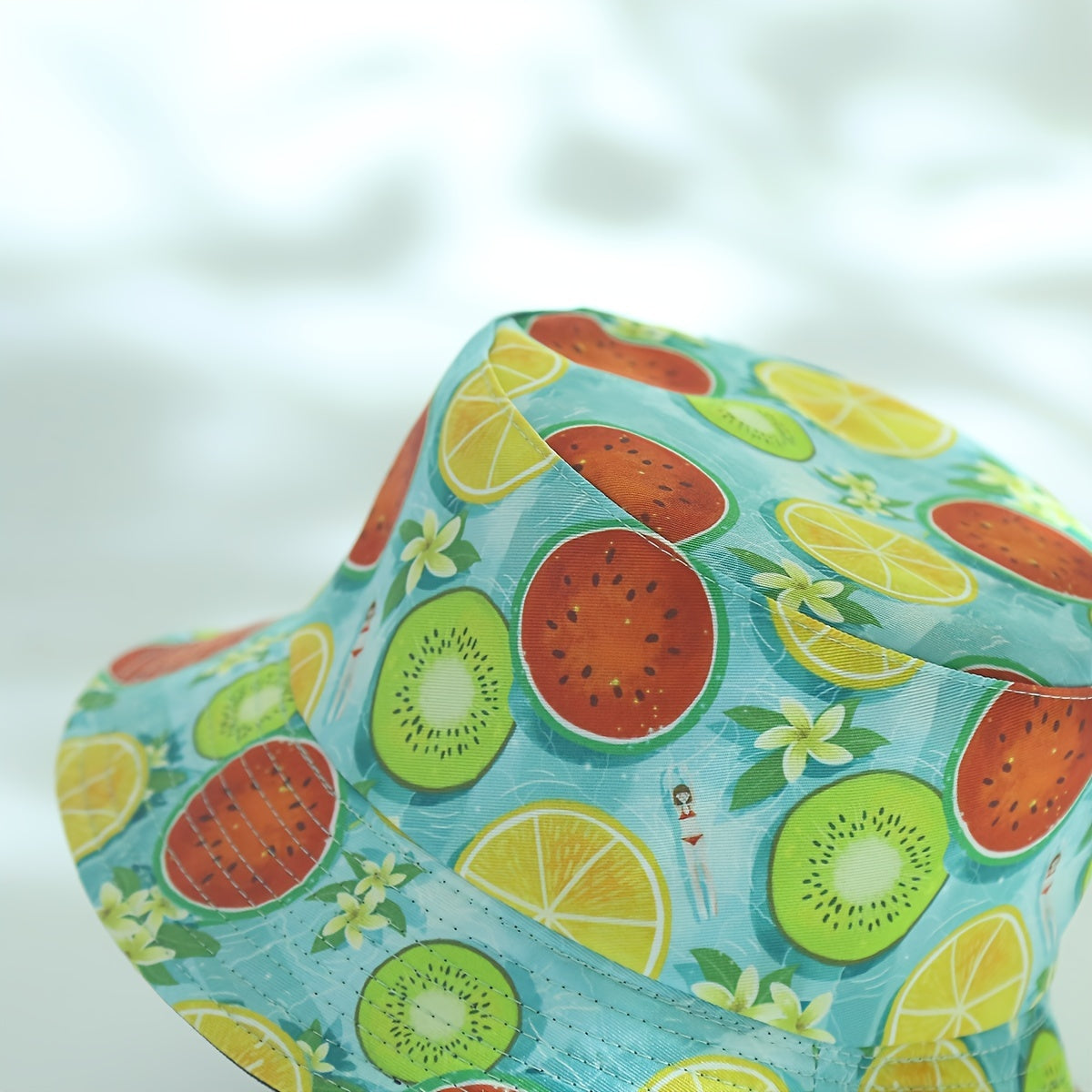 Fruit Print Bucket Hat Reversible Sunscreen Beach Fisherman Cap