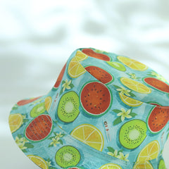Fruit Print Bucket Hat Reversible Sunscreen Beach Fisherman Cap
