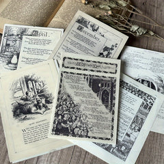 10pcs Retro Plant Cartoon Character English Phrase Paper