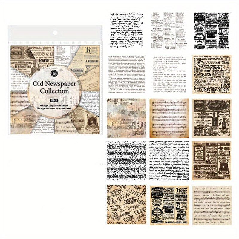 15pcs Retro Garbage Magazine Hand Account Background Decoration Set