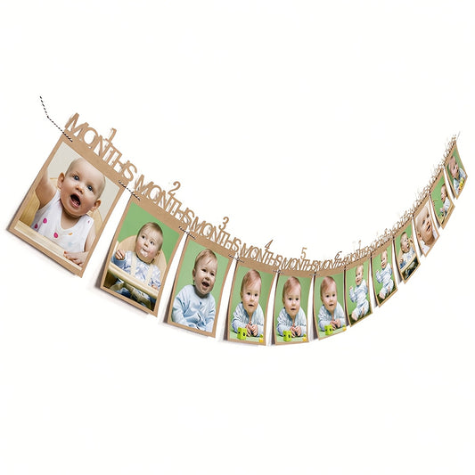 1st Birthday Photo Pull Banner One Year Old Decoration