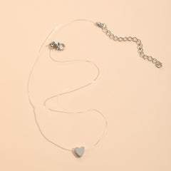 Heart Pendant Necklace with Transparent Fishing Line