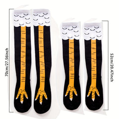 2 Pairs Women Chicken Legs Crazy Socks