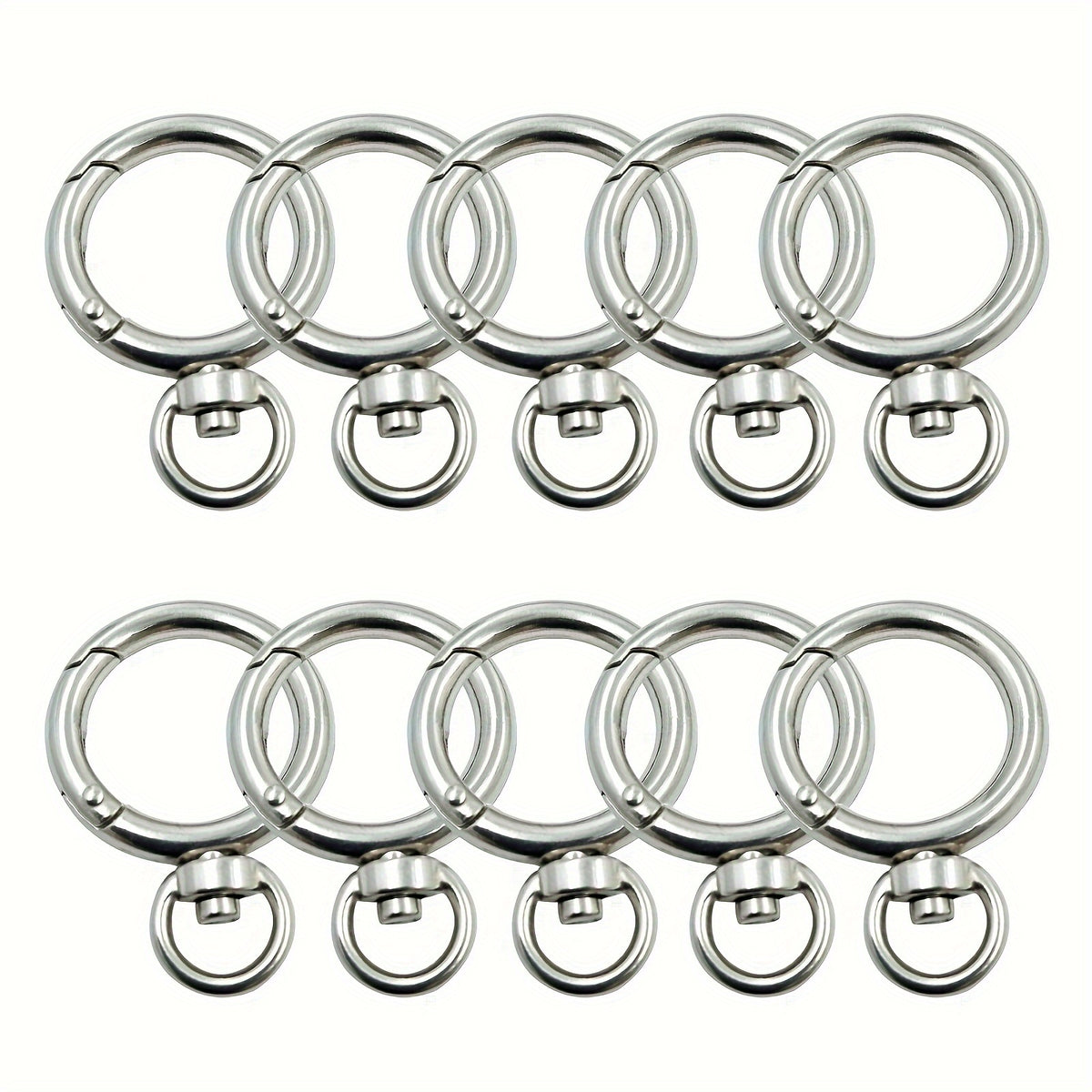 10pcs Round Carabiners Clips Snap Hooks