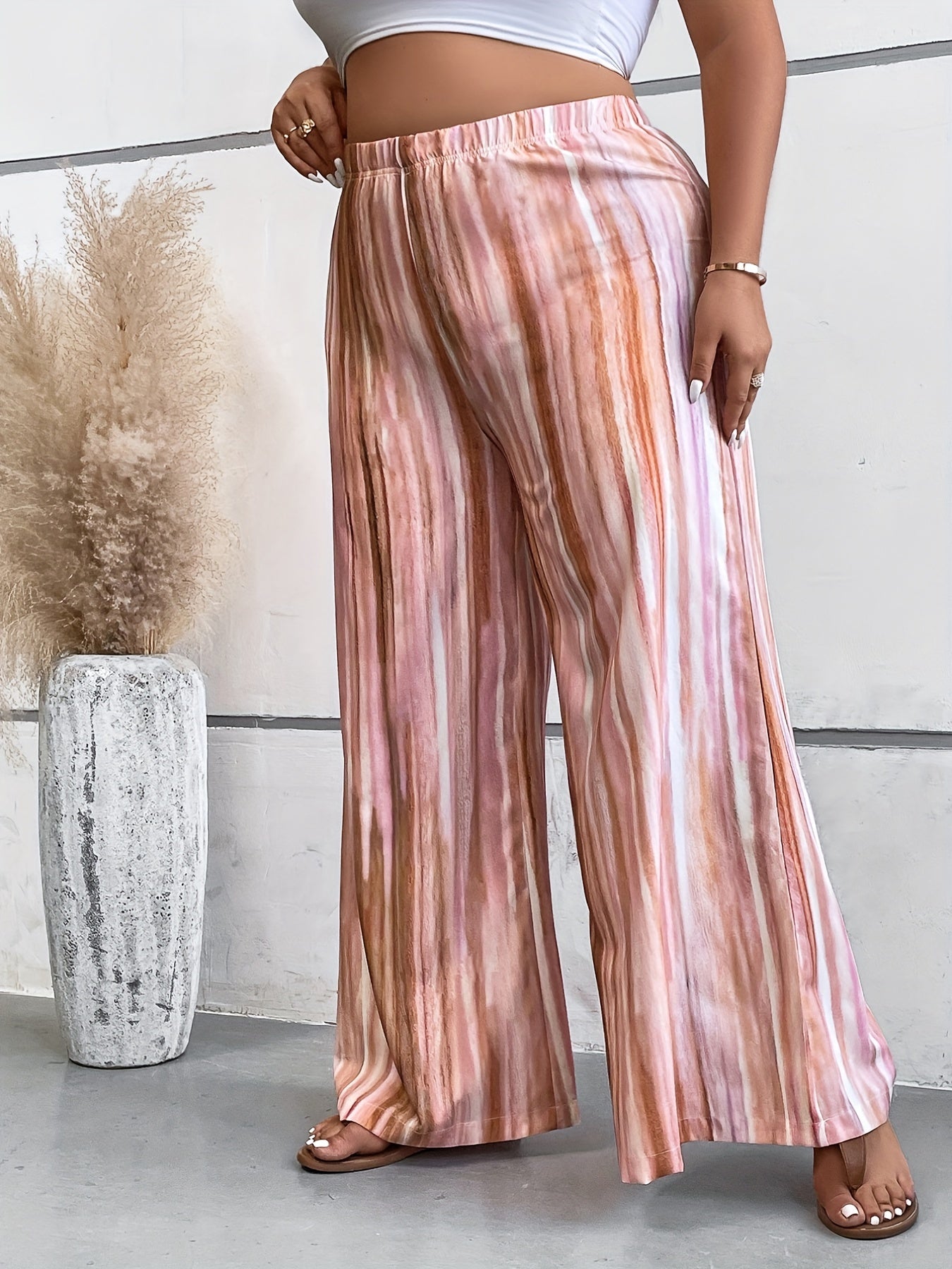  Tie Dye High Rise Wide Leg Trousers