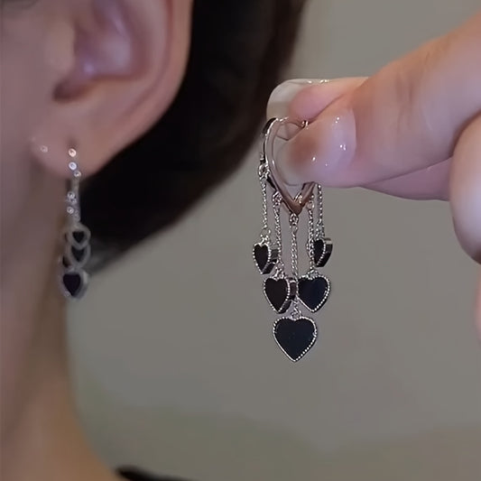 LOVE Heart Tassel Earrings For Women Girls Party Hoop Earring Jewelry