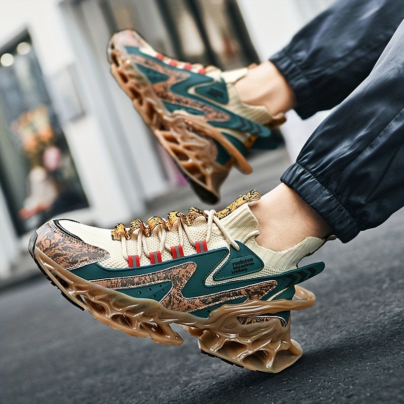 Men's Chinese Landscape Lace Up Blade Sneakers