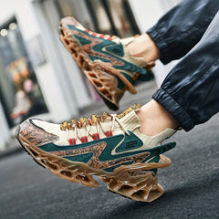 Men's Chinese Landscape Lace Up Blade Sneakers