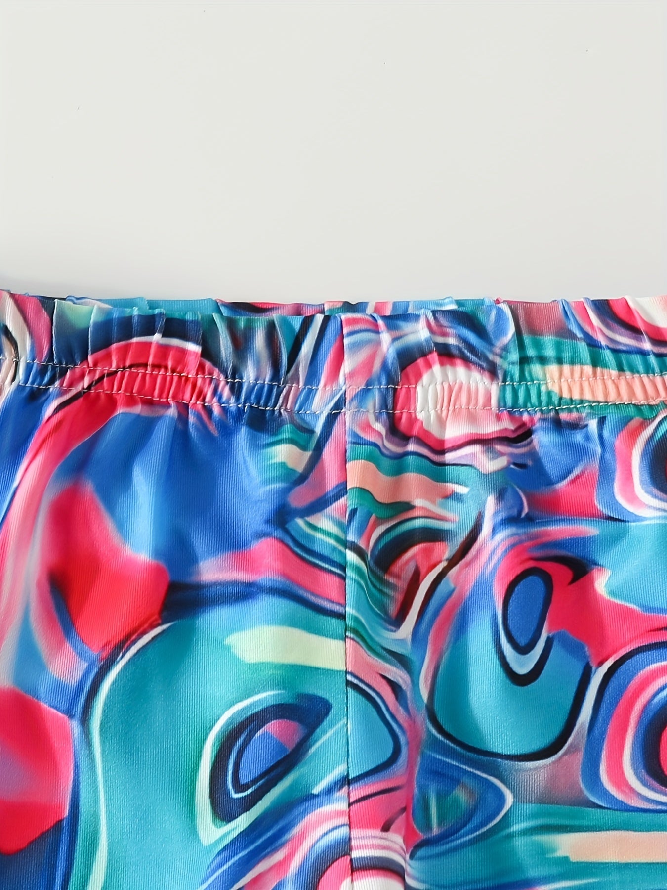 Girls' Colorful Swirls Print Cropped Pants