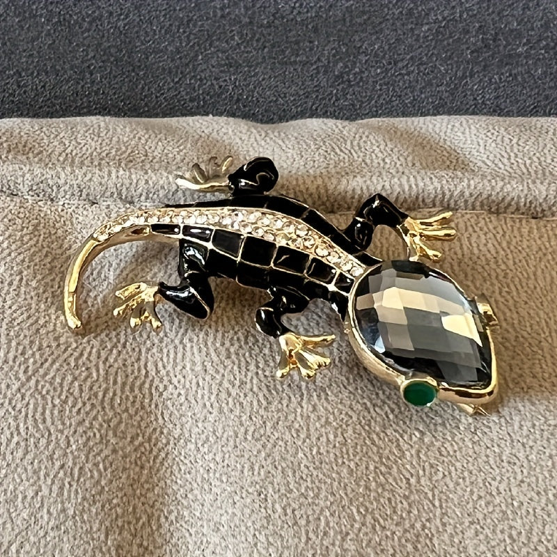 Crystal Lizard Brooches For Men Animal Pins Summer Shining Jewelry