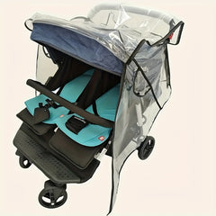 Waterproof Double Stroller Rain Cover with Side Access and Dual Layer Protection