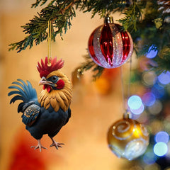 Christmas Halloween Rooster Chicken Acrylic Pendant Tree Decoration