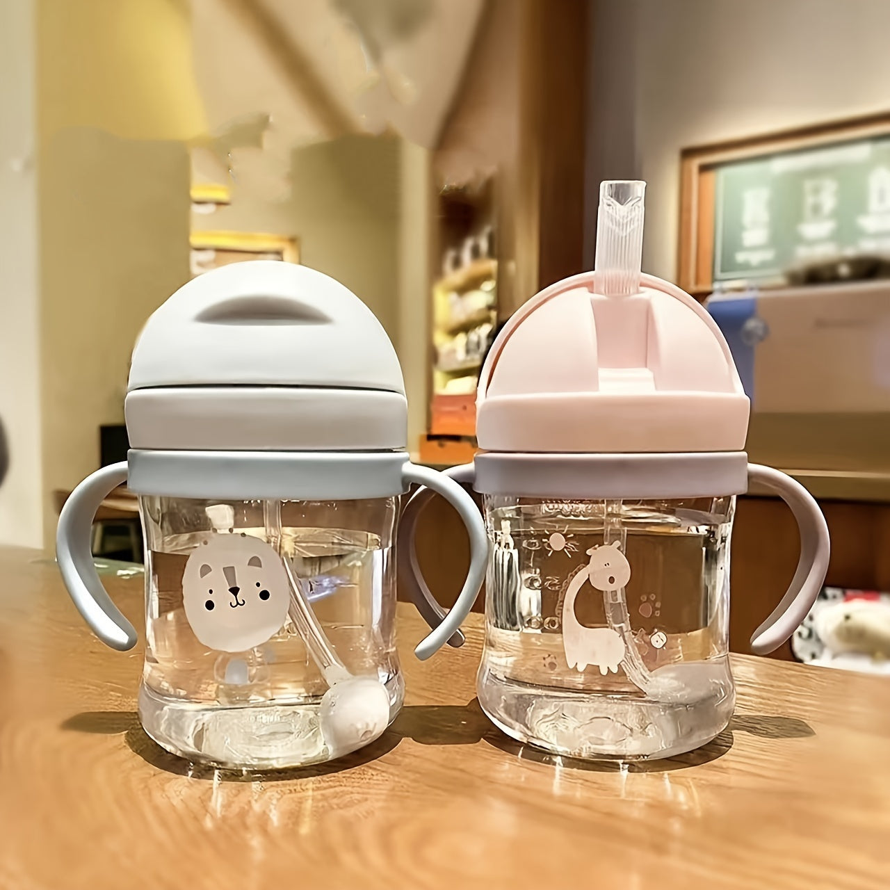 Outdoor Sports Water Cup Straw Cup with Scale