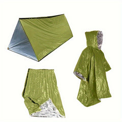 3pcs Emergency Survival Kit Tent Sleeping Bag Poncho for Outdoor Camping