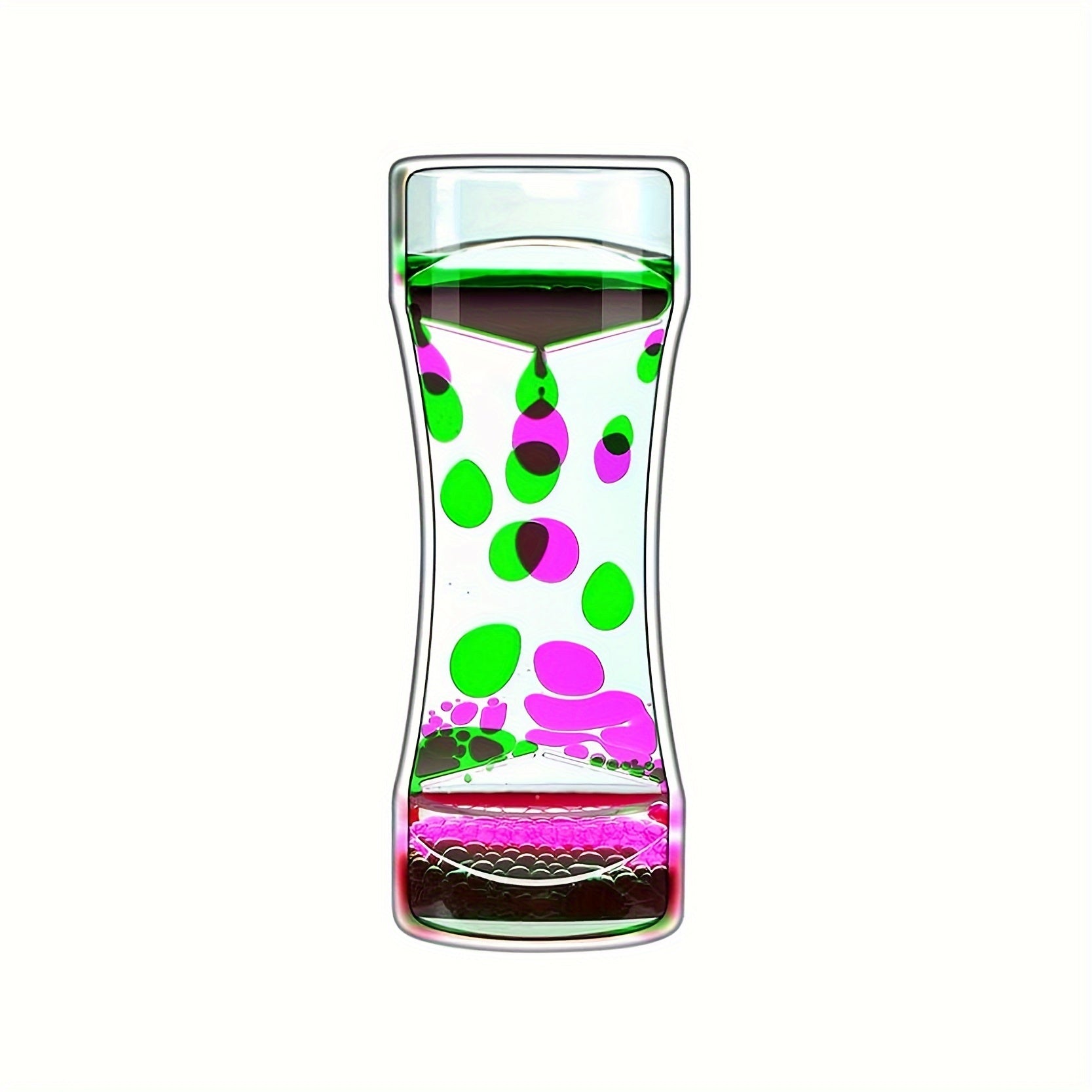 Colorful Acrylic Liquid Sand Timer with Vibrant Bubbles