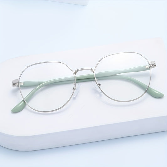 Metal Round Frame Light Blocking Glasses Spectacles Lens