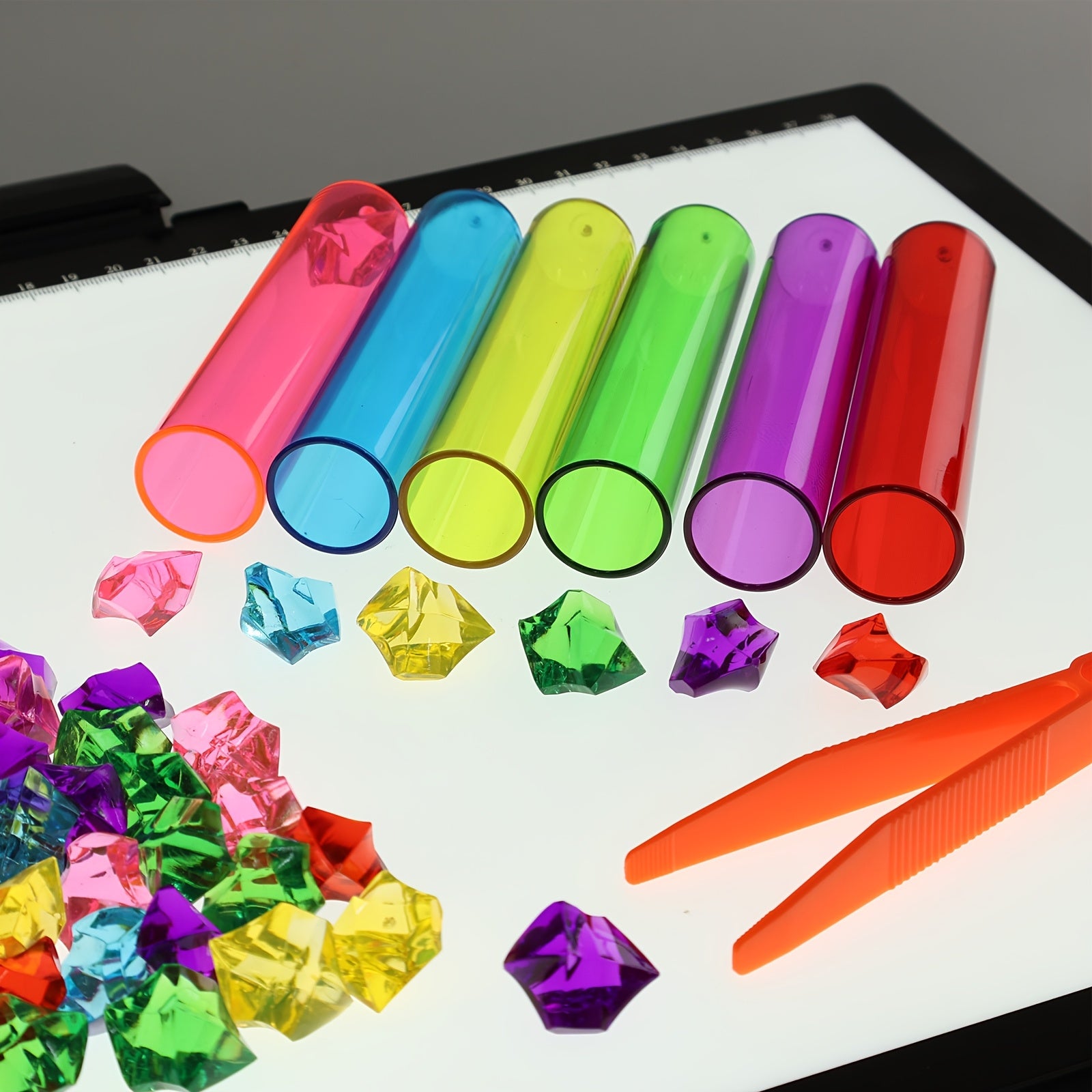 60pcs Gem Clip Sensory Toy Test Tube Clip Beads