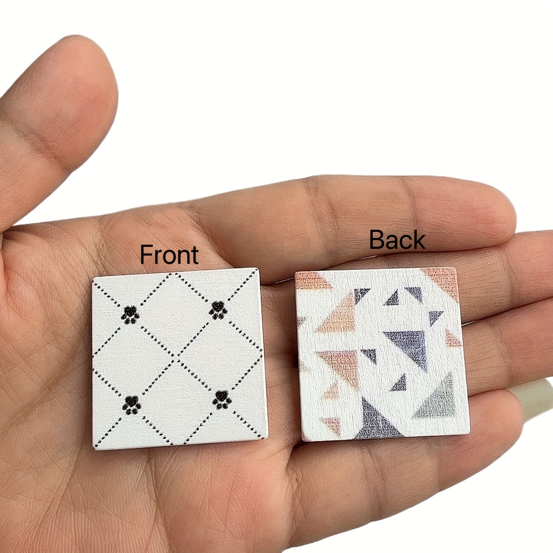 10pcs 1:12 Dollhouse Floor Tiles Geometric Patterns & Colorful Designs
